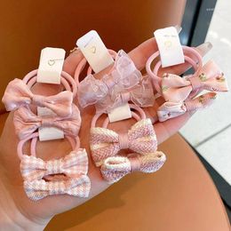 Hair Accessories 10Pcs/Lot Cute Girls Bow Ties Lace Dot Flower Elastic Rope Bands Kids Scrunchies Baby