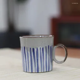 Mugs Hand-painted Ceramic Japanese-style Water Cup With A Coffee Striped Milk 150ML