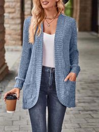 Women's Sweaters 2023 Autumn Long Cardigan Women Loose Kimono Ladies Fashion V Neck Knitted Sweater Cardigans For 231218