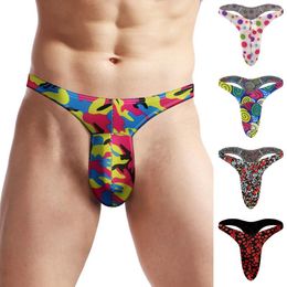 Underpants Sexy Men Briefs Printed Pouch Panties Low Waist Hip Lift Casual Swim Short Underwear Breath Bikini Lingerie