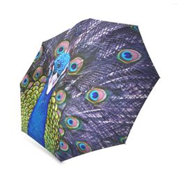 Umbrellas Unique Peacock Foldable Rain Umbrella Windproof Pocket Portable Travel For Valentine's Lovers Gift