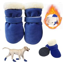 Dog Apparel 4pcs/set Winter Shoes Anti-slip Pet Rain Snow Boots For Small Large Dogs Cat Footwear Thick Warm Puppy Socks Booties