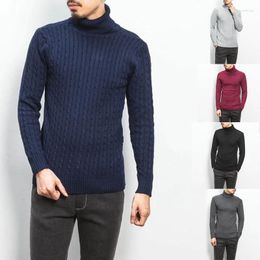 Men's Sweaters Turtleneck Knitted Sweater Winter Fashion Korean Slim Warm Pullover Top Daily Casual Jumper Men Clothing