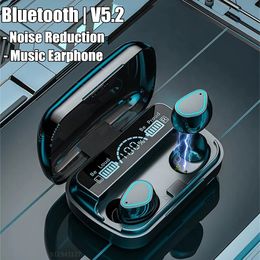 Cell Phone Earphones TWS Wireless Bluetooth Noise Reduction Earphone 9D HIFI Stereo Music Sports Headphones Waterproof Headset with MIC 231218