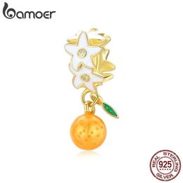 925 Sterling Silver CZ Orange Fruit Charm Beads for Original Bracelet Silver 925 DIY Jewelry charm Accessories SCC1715 210512267R