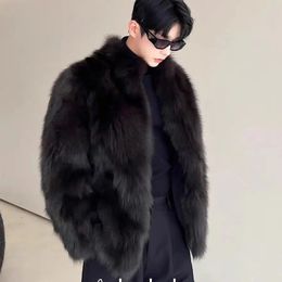 Men's Fur Faux Y2k Jackets for Men Imitation Leather Jacket Thickened Mink Coat Winter 231218