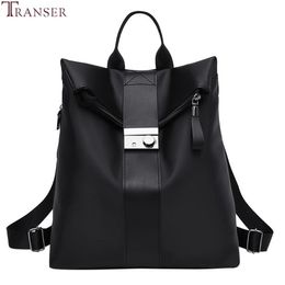 Transer Women Backpack Vintage Pu Leather Backpacks 2019 Fashion Korean Student Bags For Teenager Girls Casual Travel Backbag #210m