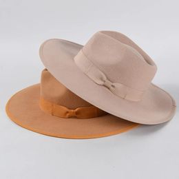 Wide Brim Hats Bucket Hats Classic British Men Wool Fedoras Hat For Women's Jazz Woolen Autumn Winter Felt Hats Wholesale Drop 231218