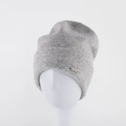 Berets Winter Cap Man Pure Wool Beanie Knitted Ski Mask Balaclava Cashmere Beanies Y2k Women's Hat 2023 Discount