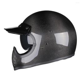 Motorcycle Helmets 3K Bright Carbon Anti-Fall Protection Wear-Resistant Motocross Equipment Full Face Racing Breathable Brim Helmet