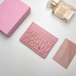 Matelasse Fashion Designer Leather Wallet Card Holder Herr Mens Womens Gift Kreditkortshållare Brevväska Kvinnor Mini plånböcker med låda