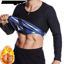 Shaper Waist Tummy Shaper Aiithuug Sauna Suit for Men Sweat Sauna Jacket Long Sleeve Workout Zipper Sweat Top Gym Fitness Sauna Shirt Wor
