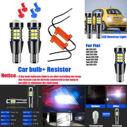 New Decorative Lights 2pcs T15 Canbus Free Error LED Reverse Light Bulb W16W Backup Lamp For Fiat 500 500C 500L Ducato Panda Punto Tipo 2015 2016 2017