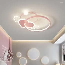 Ceiling Lights Led Chandelier Lamp For Children's Room Baby Bedroom Study Decoration Pink Blue Surface Mount Modern Light Fixtures