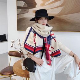 scarf designer black shawl Warm Imitation Cashmere Scarf for Women Luxury Brand Winter Shawls Wraps Thick Blanket Square Tassel St256j