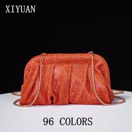 Shiny Evening Clutch Bag Folds Crystal Clip Purses And Handbags Luxury Wedding Party Purse Day Clutches 240102