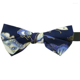 Bow Ties Chinese Ancient Style Men's Bowtie Pattern Tibetan Blue Pot Top Deep Formal Wedding Man Group