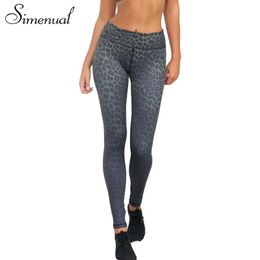 Leggings Simenual 3D leopard harajuku jeggings leggings push up bodybuilding slim fitness legging sportswear women clothing sexy pants