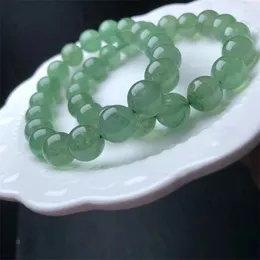 Link Bracelets Natural Green Strawberry Quartz Beaded 11mm Women Lucky Crystal Clear Round Beads Strand Bangles Healing Jewelry Gift