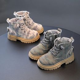 Boots Handsome Children Combat Army Boots Spring Autumn Camouflage Outdoor Boots for Boys Girls School Student Hicking Shoes F09133 231218