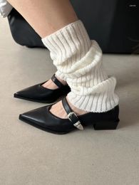 Dress Shoes 2023 Summer Pointed Toe Low Heel Women Shallow Pumps Fashion Buckle Shoe Gothic Women's Footwear Mary Jane