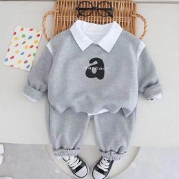 Clothing Sets Baby Boys Clothes Set Kids Letter Blouses Vest Pant 3 Pcs Outfits 2024 Spring Fall 1 To 4 Yrs Children's Handsome Suits