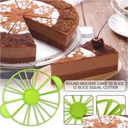 Other Bakeware Tools 10/12 Slices Cake Equal Portion Cutter Round Bread Mousse Divider Slice Marker Baking Tool For Household Kitche Dhi5U