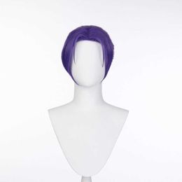 Blue Prison Royal Shadow Ling Wang Cos Wig Purple One Piece Tie Hair Middle Split Anime cosplay
