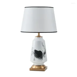 Table Lamps High-End Chinese Lamp Villa Living Room Study Tea Calligraphy Ceramic Style Bedside