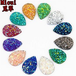 200Pcs 10 14mm AB Drop Resin Rhinestones pear shape Flatback Beads Resin Crystal Stones Jewellery crafts Scrapbook ZZ252400