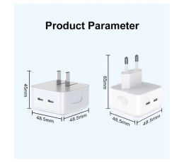 35W Dual USB-C Quick Power Adapter Charge QC3.0 PD Charger USB Type C PD35W Smart Phone Wall Charging For Apple iPhone 13 14 Ipad LL