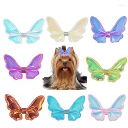 Dog Apparel Hair Clips Butterfly Hairpins Barrette Bling Colorful Pet For Puppy Bows Grooming Accessories