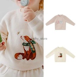 Pullover 2023 Clibeso Boutique Knitted Sweater for Kids Children Cartoon Animal Print Knitting Pullover Tops Boys Girls Outdoor ClothesL231215