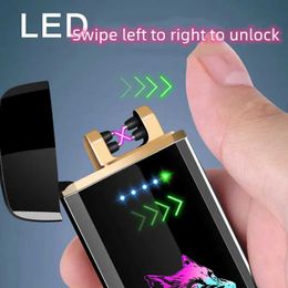 New Smart Induction Dual Arc Plasma Electric Lighter USB Innovative Side Slip Ignition Personalized Custom