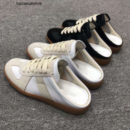 Margiela Shoes Maisons Men Sneakers Suede Leather Trainers Rubber Sole Runner Sports Stitching Outdoor Casual Walking Slippers 38-46