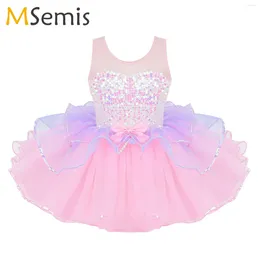 Stage Wear Tutu Ballet Dress Girl Ballerina Liturgical Praise Lyrical Dance Costume Shiny Sequins Mesh Splice Gymnastics Leotard