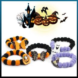 Dog Apparel Colourful Ghost Festival Cat & Ball Collar Stretch Adjustable Pet Halloween Accessory Cole Duck