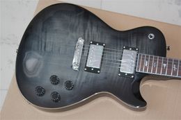 High Quality Paul Reed Custom Tiger Flame 24 Frets Grey Electric Guitar Mahogany Body Rosewood Fingerboard