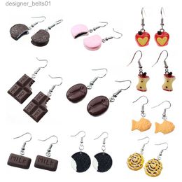 Dangle Chandelier Earrings For Women Resin Made Cute Girls Eardrop Funny Gift Handmade Food Biscuit Ice Cream Chocolate Drop Earrings 2022 JewelryL231219