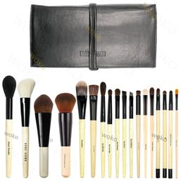 Deluxe BB 18Pcs Brushes Powder Foundation Contour Bronzer Eyeshadow Makeup Tool Goat Hair Make Up Brush Set with Bag 231218