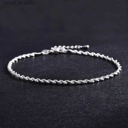 Anklets Simple Fashion Ankle Bracelet Women Silver Colour Anklet Foot Jewellery Chain Beach GiftsL231219