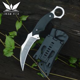 KARAMBIT D2 Blade G10 Handle Kydex Sheath OUTDOOR Tactical Knife FIXED BLADE KNIVES CS CLAW EDC Defense Camping TOOL