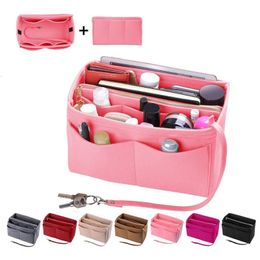 Cosmetic Bags Cases Unisex Large Capacity Make Up Organiser Felt Insert For Handbag Travel Inner Purse Portable Cosmetic Bag Fit Various Brand Bags 231219