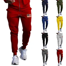 Men's Pants Spring And Autumn Leisure Slim Fit Solid Color Printed Boy 12 Men Training