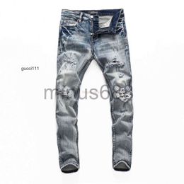 amirl amirlies am amis imiri amiiri Mens Jeans Clothing Designer Denim Pants es 8290ins Broken Hole High Street Trend Light Color amari Patch Nightclub for Men D Y18I