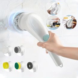 Mops Mops 7pcs Electric Spin Scrubber Cordless Handheld Cleaning Brush with 5 Replaceable Heads USB Rechargeable 360°Power Scrubbe 2307