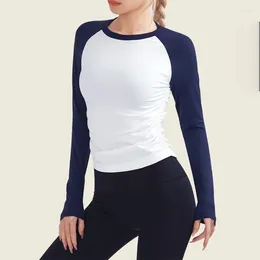 Active Shirts Antibom Tight Yoga Top With Seamless Nudity And Elastic Running Fitness T-shirts Women Long Sleeves