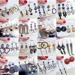 Retro Tassel Long Dangle Earrings For Women 925 Silver Eardrop Bohemia Earring Fashion Trend Accessories Jewellery 1 lot 10 pairs253f