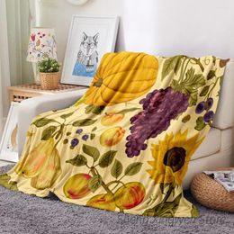 Blankets Thanksgiving Pumpkin Turkey Blanket Plush Warm Cozy Leaves Berry Maple Soft Bed Decor Mushrooms Berries Flannel For Sofa Bedding