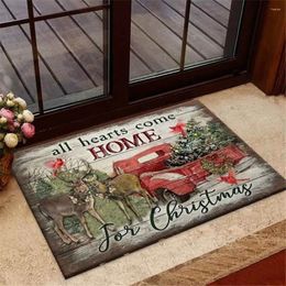 Carpets HXHunting Doormats 3D Graphic All Hearts Come Home For Christmas Mats Indoor Outdoor Non-slip Doormat Kitchen